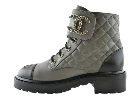 chanel quilted leather combat boots replica|chanel rain boots size 36.5.